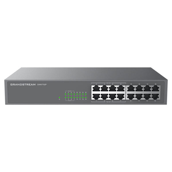 Switch réseau non géré Grandstream GWN7702P, 16 ports GigE (dont 8 PoE)