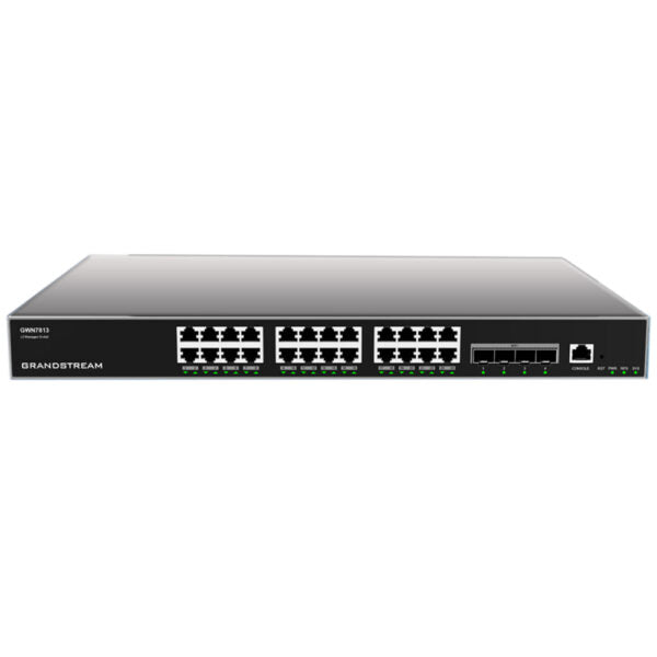 Commutateur réseau géré Grandstream GWN7813 Enterprise de couche 3, 24 x GigE, 4 x SFP+