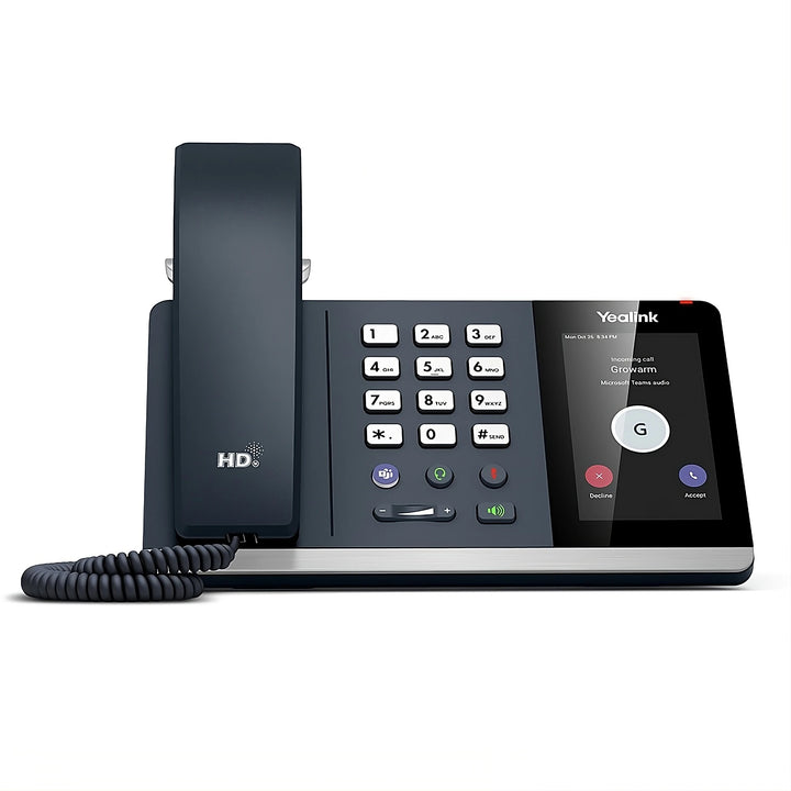 Yealink MP54 E2 Teams IP Phone with 4" touch screen, dedicated Teams button, and built-in Bluetooth 5.2 and Wi-Fi.