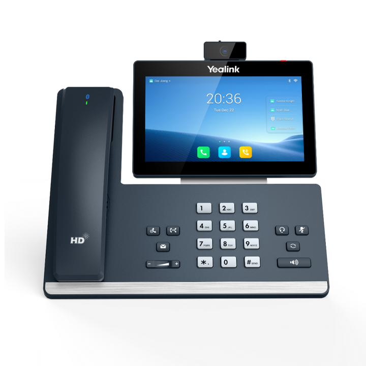 Yealink SIP-T58W Pro gigabit PoE business IP phone with camera, 7-inch touch screen, HD video calling, Wi-Fi, Bluetooth