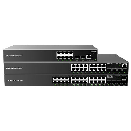 Managed and unmanaged PoE network switches for IP phones and security systems