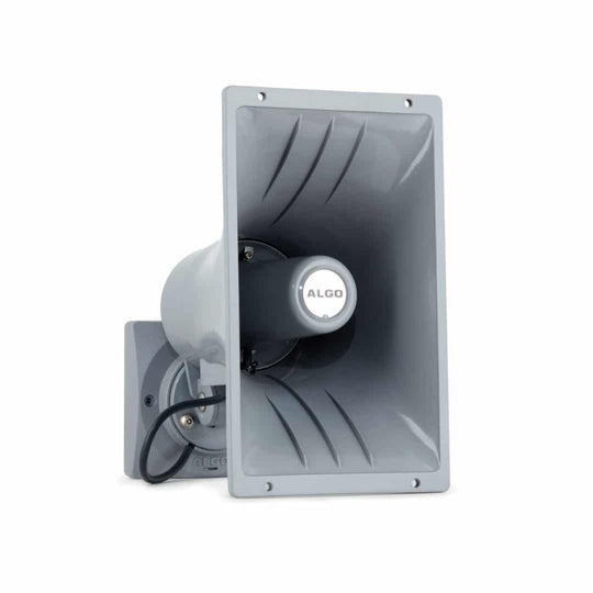 A collection of IP paging devices, including ceiling speakers, horn speakers, and amplifiers for business communication systems.