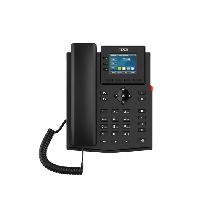 Téléphone IP filaire Fanvil X303-2 - PoE, écran couleur, utilise le câblage existant