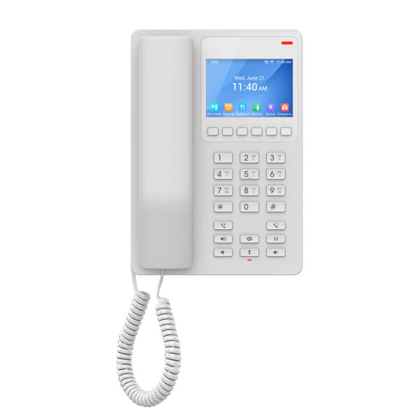 Téléphone compact pour hôtel Grandstream GHP630W avec Wi-Fi double bande 6 - Blanc