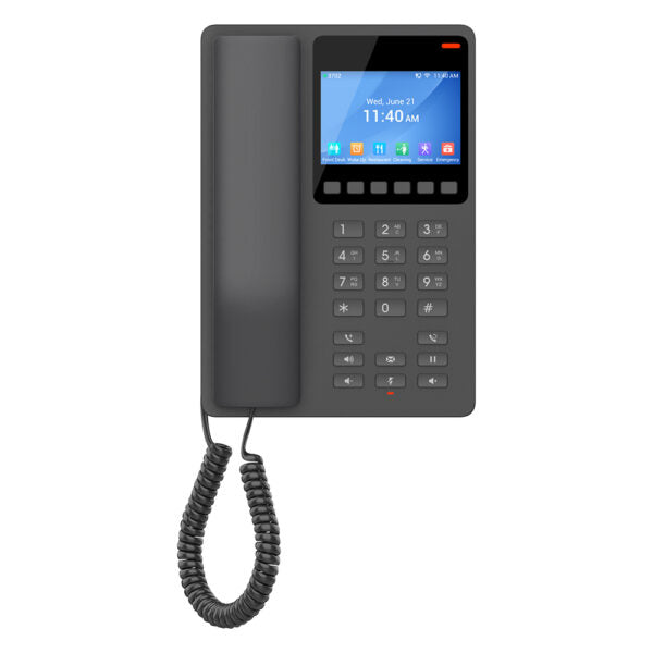 Téléphone compact pour hôtel Grandstream GHP631W avec Wi-Fi bibande 6 - Noir