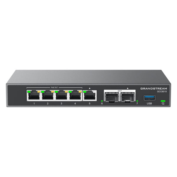Grandstream GCC6010 IPBX intégré (10 utilisateurs, 4 appels simultanés) + pare-feu de qualité professionnelle + routeur VPN + 2 ports 2,5 Gb, 5 ports GigE, commutateur réseau