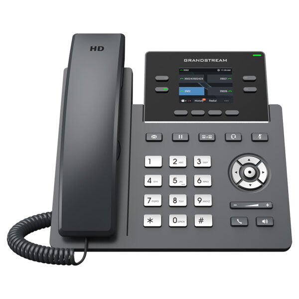 Téléphone IP de qualité opérateur Grandstream GRP2612G à 4 lignes et 2 comptes SIP, Gigabit Ethernet