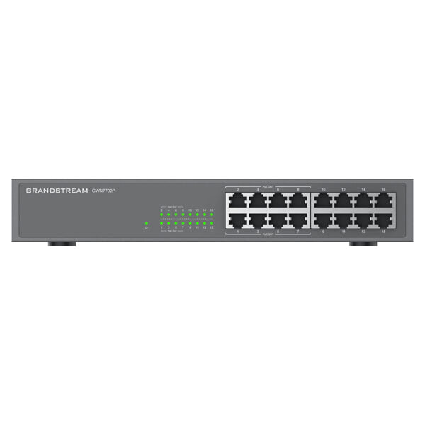 Grandstream GWN7702P Unmanaged Network Switch, 16 x GigE (8 x PoE)