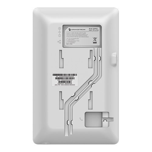 Grandstream GHP620 white IP hotel phone with HD audio, 2 SIP accounts, PoE support, programmable keys, and compact design for hotels, apartments, and healthcare.