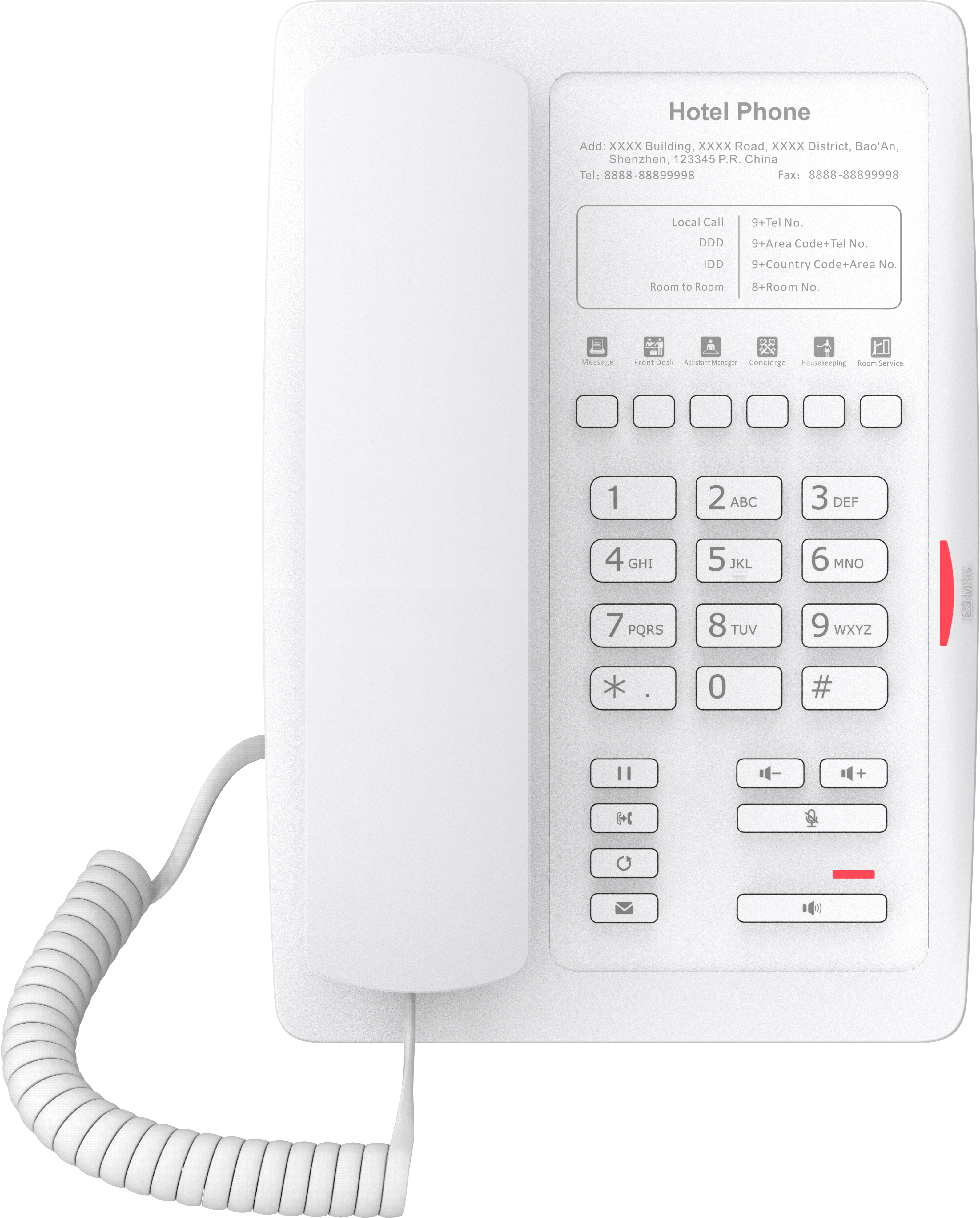 Fanvil H3 Basic Hotel IP Phone in White