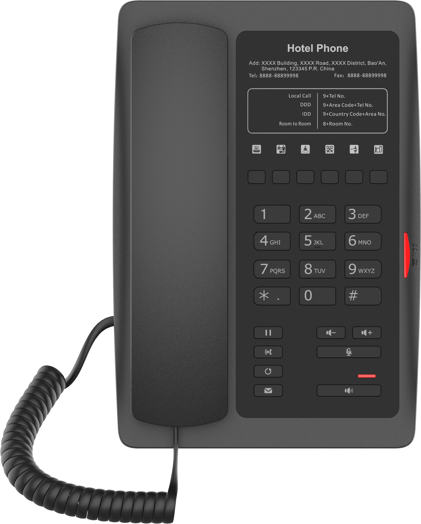 Fanvil H3 Basic Hotel IP Phone in Black