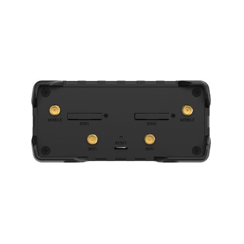 Teltonika RUT951 industrial 4G LTE router with dual SIM, Wi-Fi, 4 Ethernet ports, and WPA2 security, ideal for IoT and industrial applications.