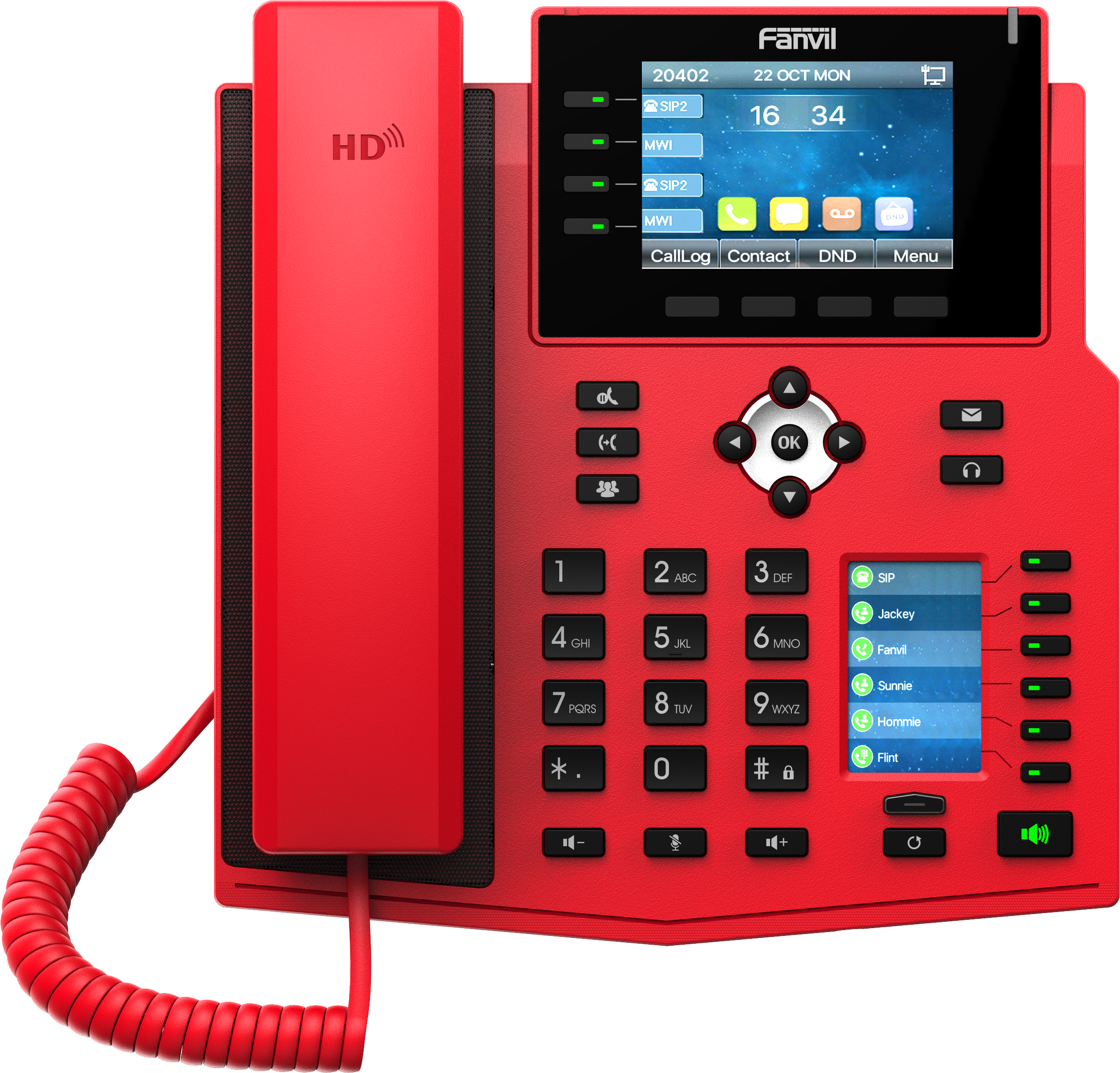 Fanvil X5U Red-V2 16-Line Mid-level IP Phone