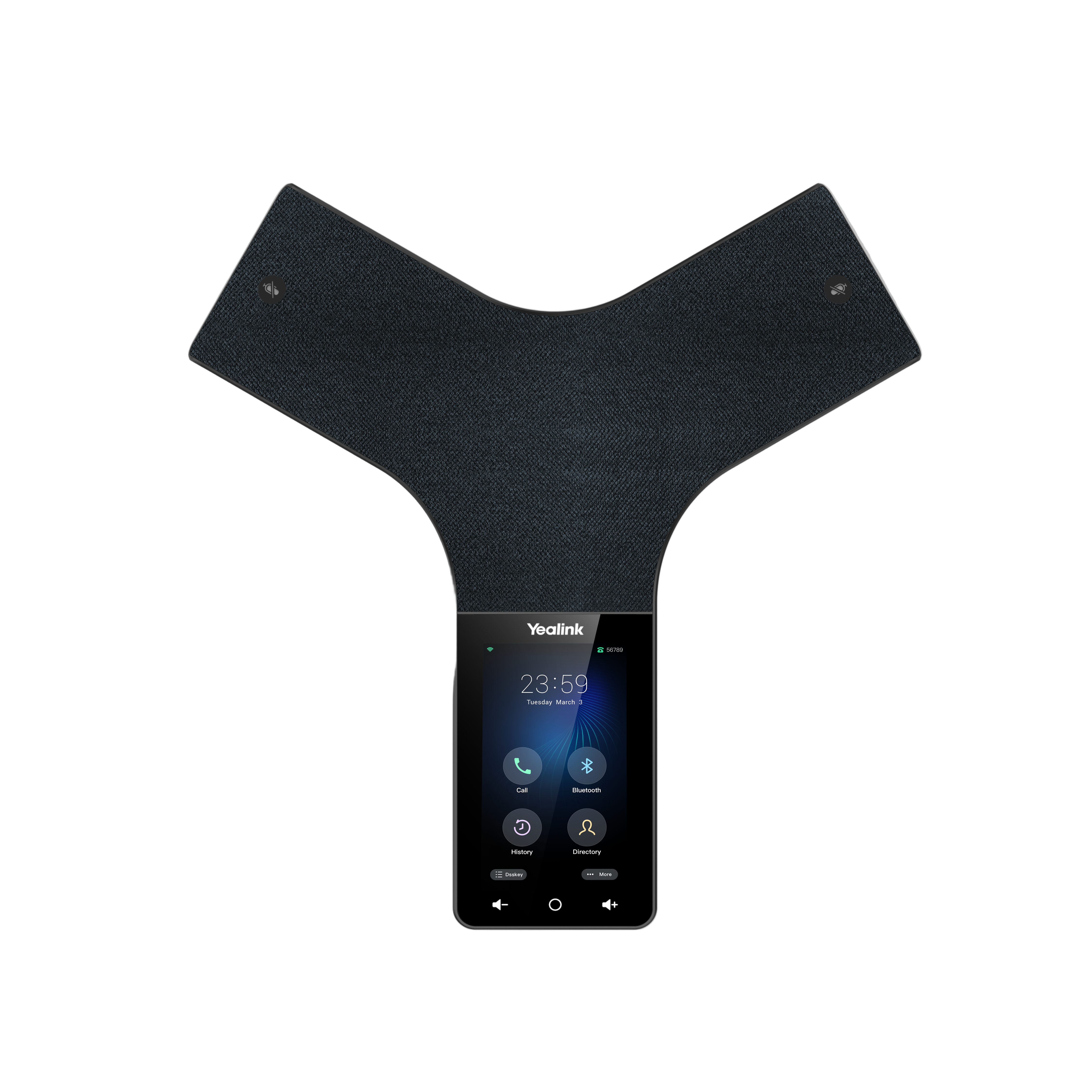 Yealink CP965 conference IP phone with 13-microphone array, Bluetooth/ USB connectivity, touch screen and HD sound, designed for medium to large meeting rooms.