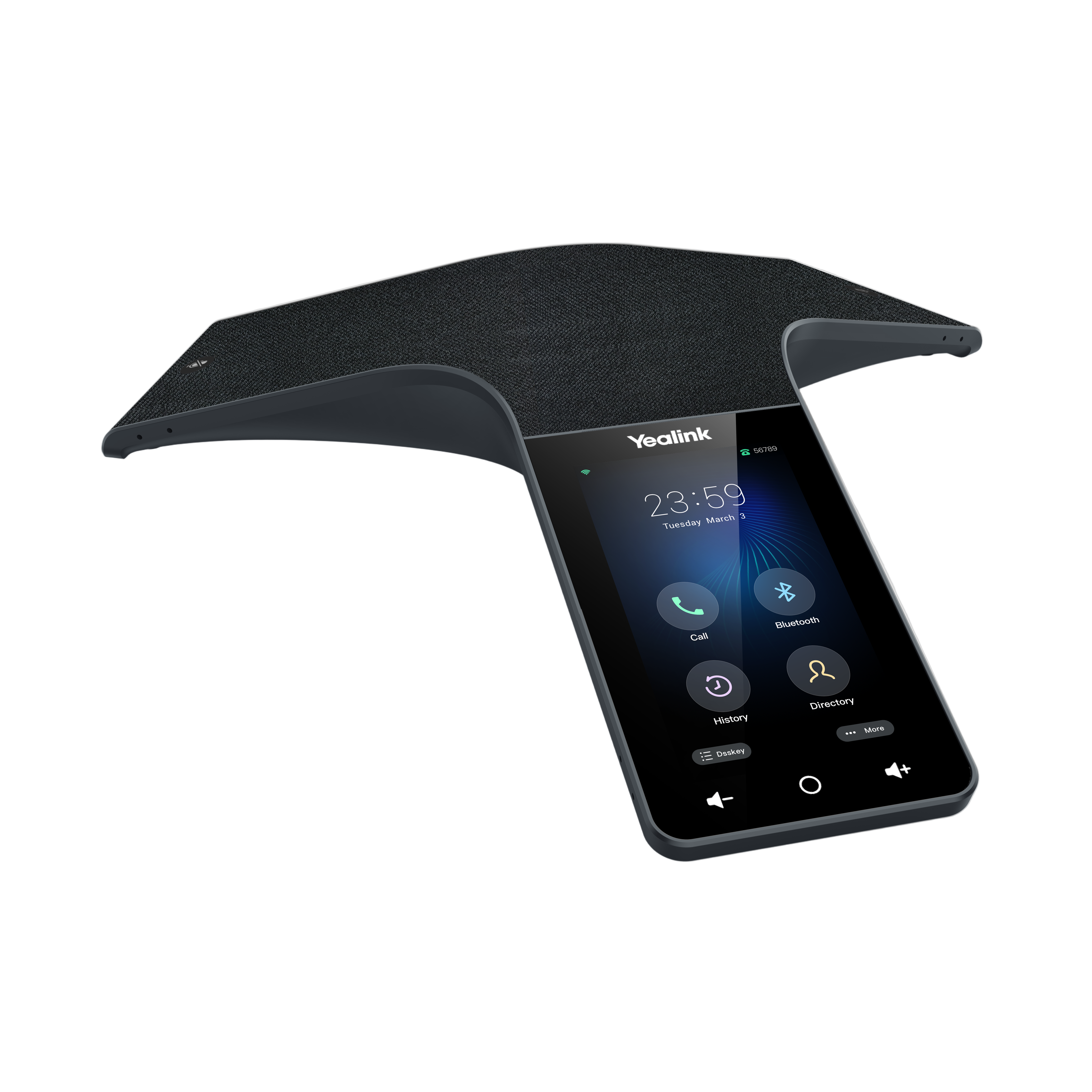 Yealink CP965 conference IP phone with 13-microphone array, Bluetooth/ USB connectivity, touch screen and HD sound, designed for medium to large meeting rooms.