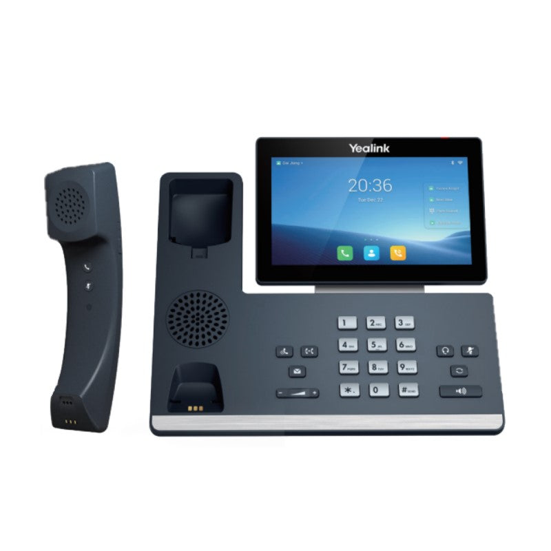 Yealink SIP-T58W PRO Gigabit smart business IP phone with wireless handset, 7-inch touch screen, HD video calling, Wi-Fi, Bluetooth, and PoE