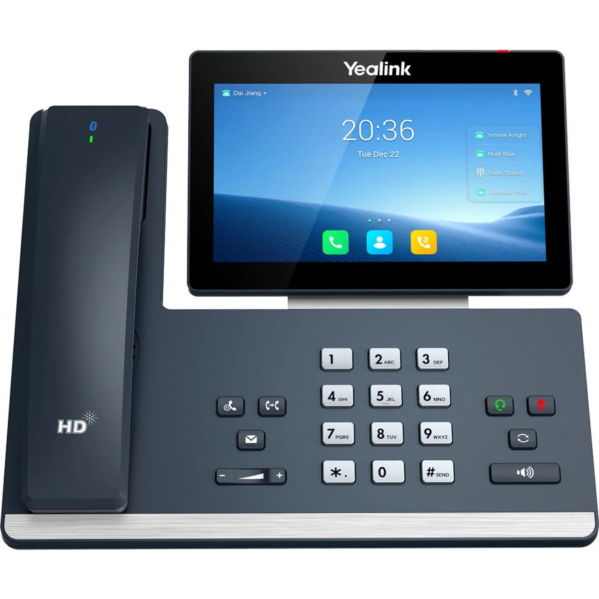 Yealink SIP-T58W PRO Gigabit smart business IP phone with wireless handset, 7-inch touch screen, HD video calling, Wi-Fi, Bluetooth, and PoE