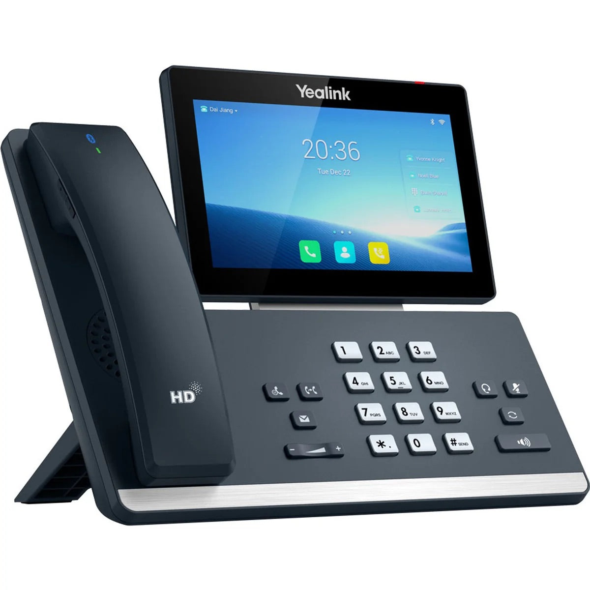 Yealink SIP-T58W PRO Gigabit smart business IP phone with wireless handset, 7-inch touch screen, HD video calling, Wi-Fi, Bluetooth, and PoE