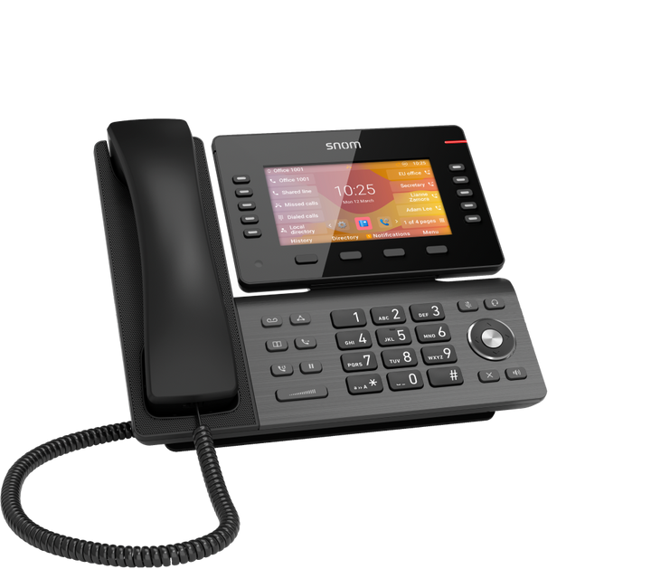 Téléphone de bureau Snom D865 avec Wi-Fi bibande et Bluetooth 5.0 intégré