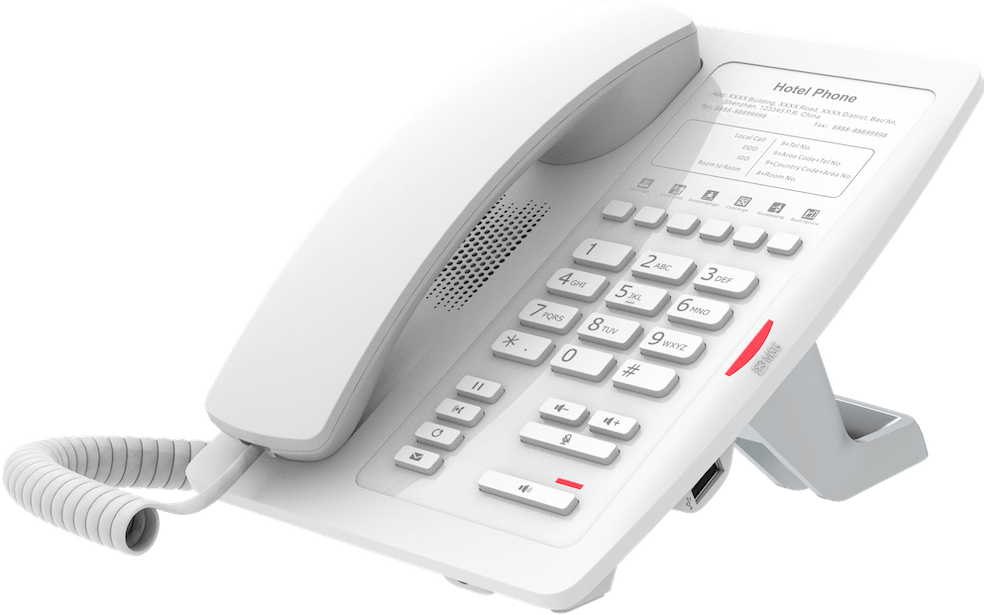 Close-up of the Fanvil H3W showing the 6 programmable keys and indicator light.