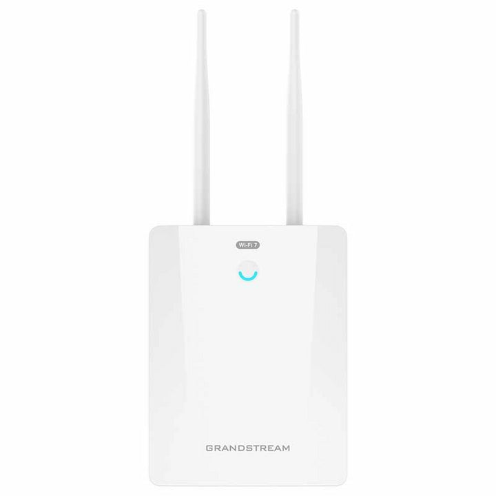 Front view of the white Grandstream GWN7670LR Wi-Fi 7 Access Point featuring a clean, modern design.