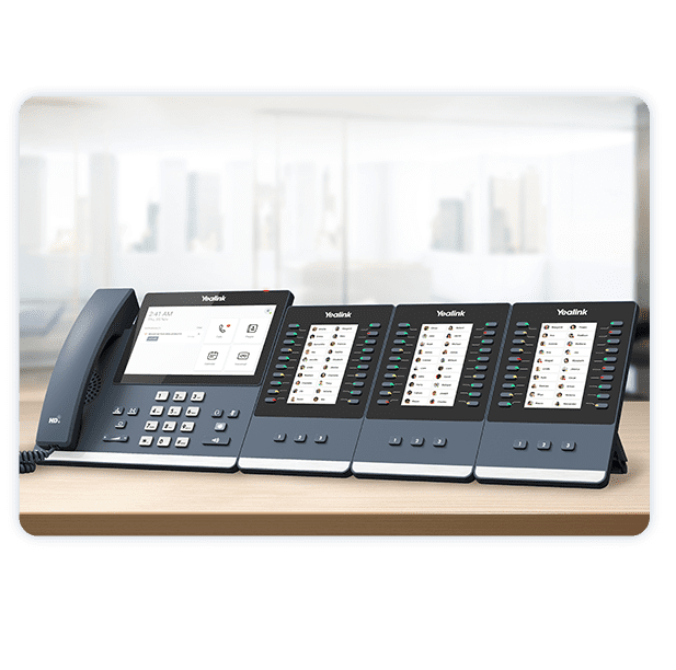 Up to 3 EXP50 units can be connected, adding 180 additional programmable keys and making the EXP50 an ideal solution for receptionists.