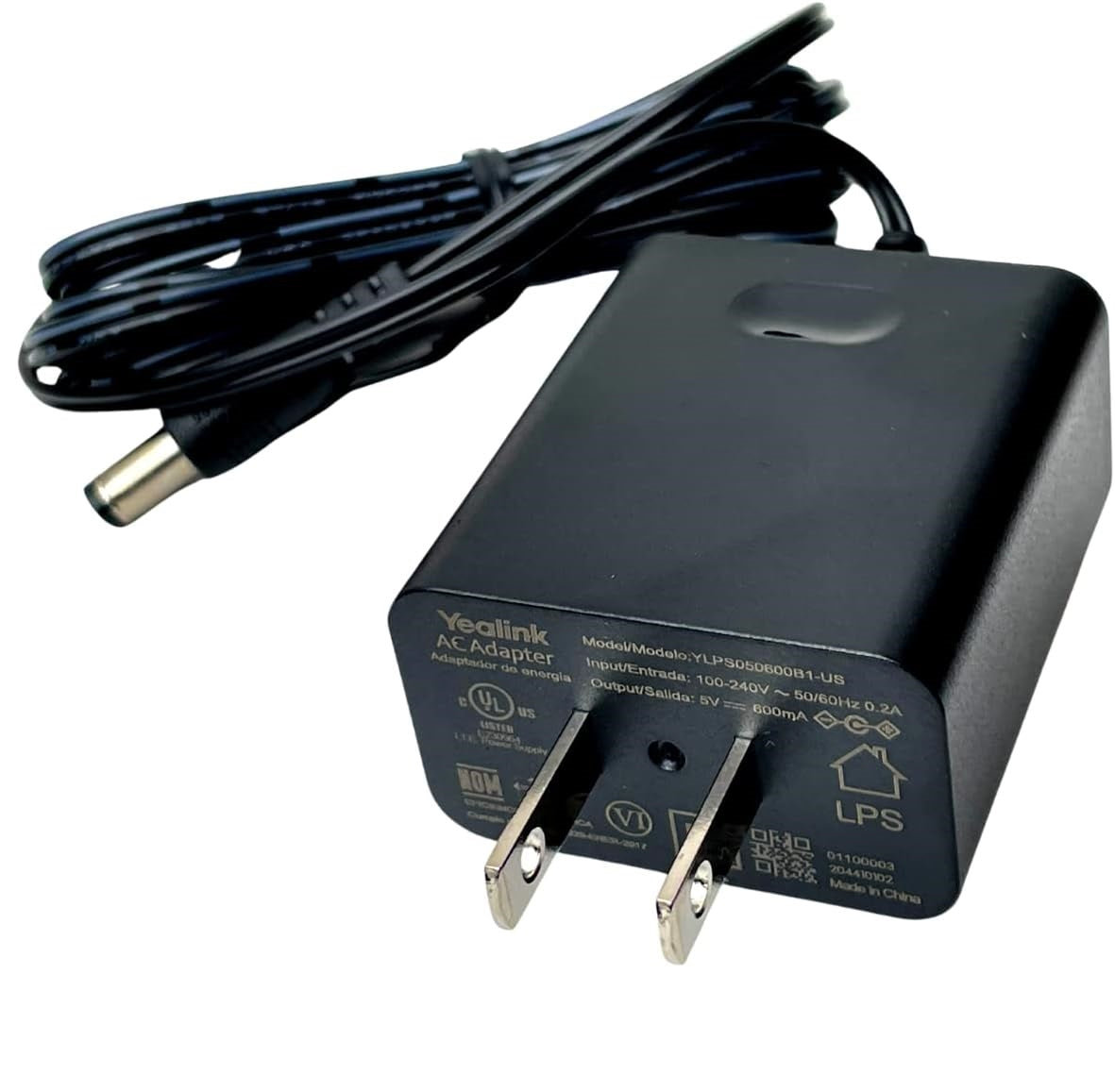 Yealink 5V 0.6A Universal Power Supply (PSU) for T3 and T4 series IP phones.