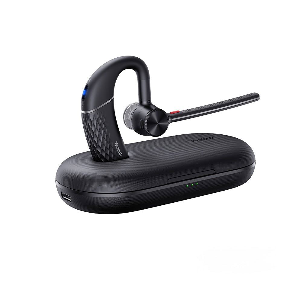 Yealink BH71 Pro Mono Bluetooth wireless headset USB-C/A with 4-mic noise cancellation and portable charging case. Teams Certified for Microsoft Teams.