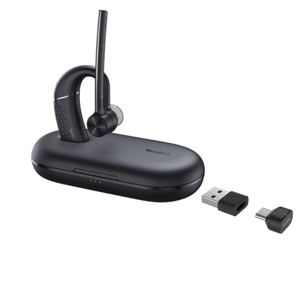 Yealink BH71 Pro Mono Bluetooth wireless headset USB-C/A with 4-mic noise cancellation and portable charging case. Teams Certified for Microsoft Teams.