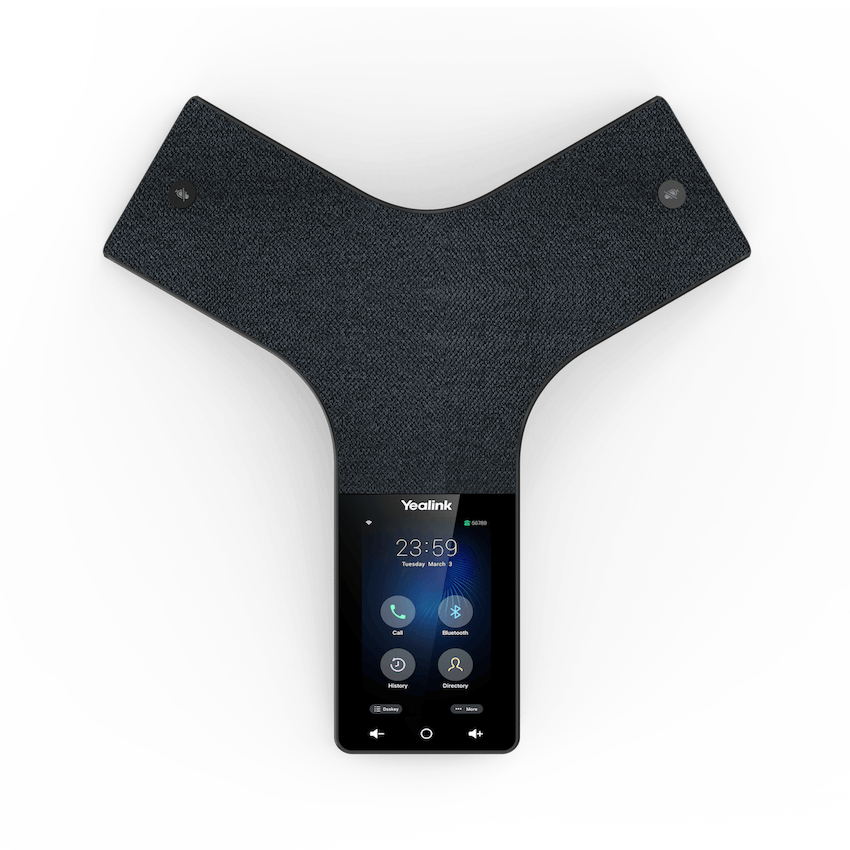 Yealink CP925 showing 7 built-in microphones and Noise Proof Technology.