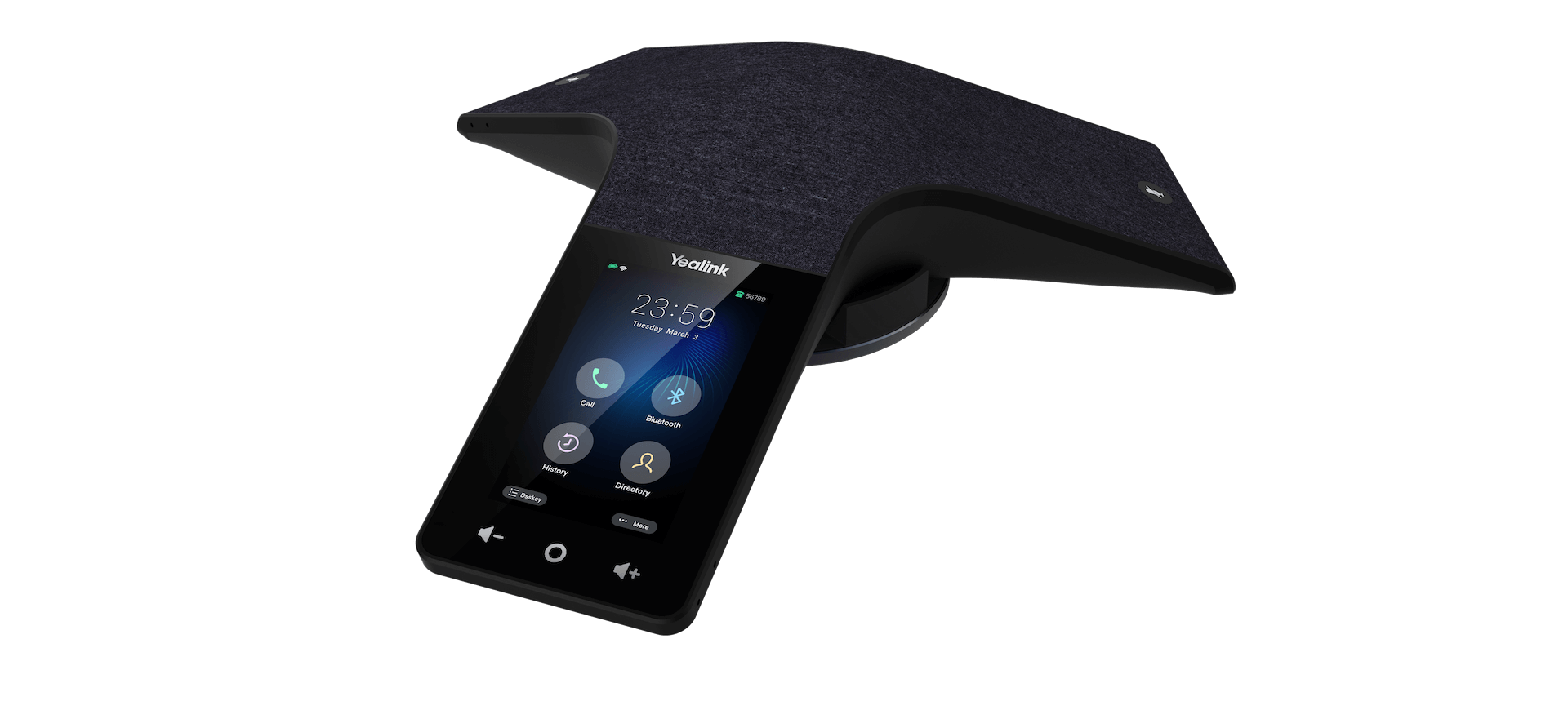 Yealink CP935W built-in 6-microphone array for 360 degree voice pickup upto 6 meters.