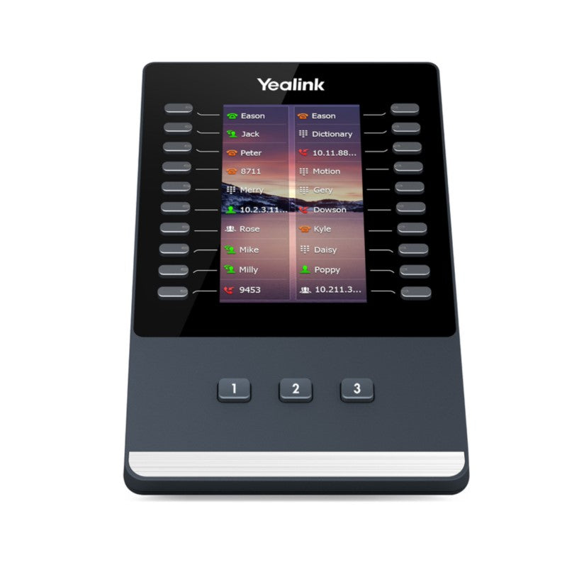 Yealink EXP43 Color Expansion Module with 4.3-inch LCD screen, 20 flexible keys, dual-color LEDs, and support for Yealink T4U series phones.
