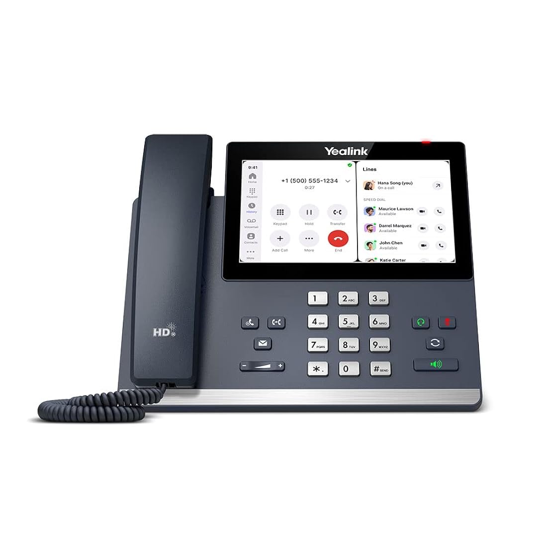 Yealink MP56 Zoom Phone with 7-inch touchscreen, HD audio, dedicated Teams button, Bluetooth, and Wi-Fi connectivity