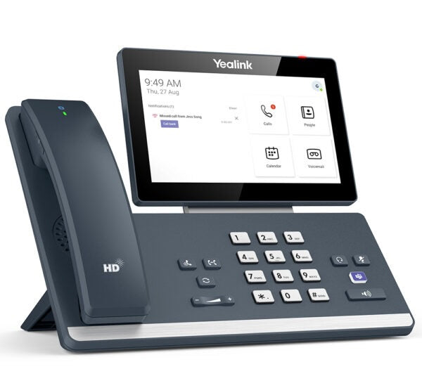 Yealink MP58-WH E2 Teams-tailored Android 13 IP phone with 7-inch touch screen and wireless handset