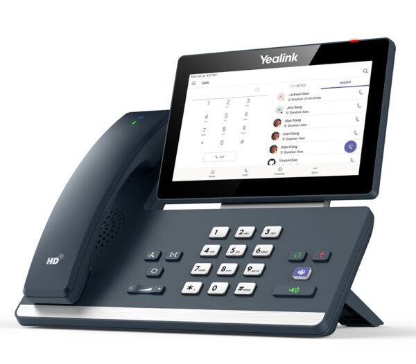 Yealink MP58-WH E2 Zoom-tailored Android 13 IP phone with 7-inch touch screen and wireless handset