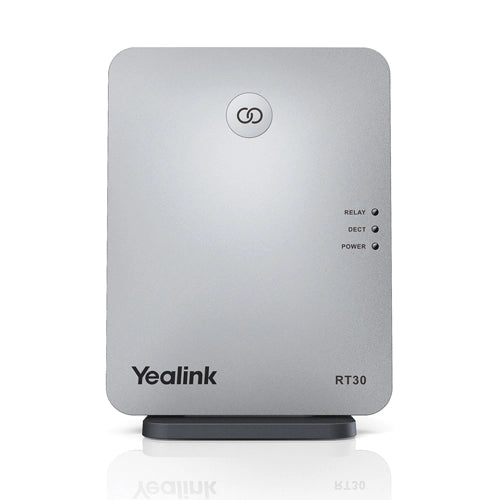 Yealink RT30 DECT Repeater showing LED status indicators, extending W60B/W70B wireless range.