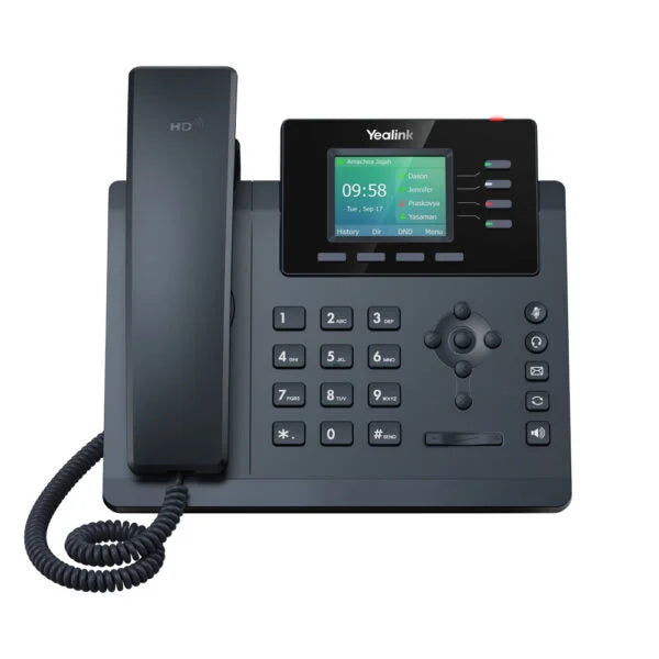 Yealink SIP-T34W IP Phone with 2.4-inch color display and built-in Dual-Band Wi-Fi (2.4G/5G) for wireless connectivity.