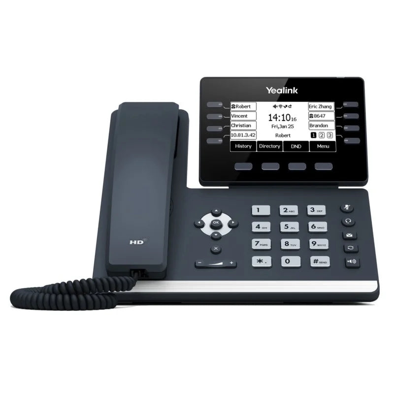 Yealink SIP-T53 Prime Business IP Phone with adjustable 3.7-inch graphical LCD display and Dual-Port Gigabit Ethernet.