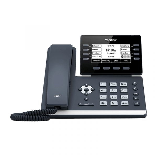 Yealink SIP-T53W IP Phone with adjustable 3.7 inch LCD screen, built-in Bluetooth and Wi-Fi