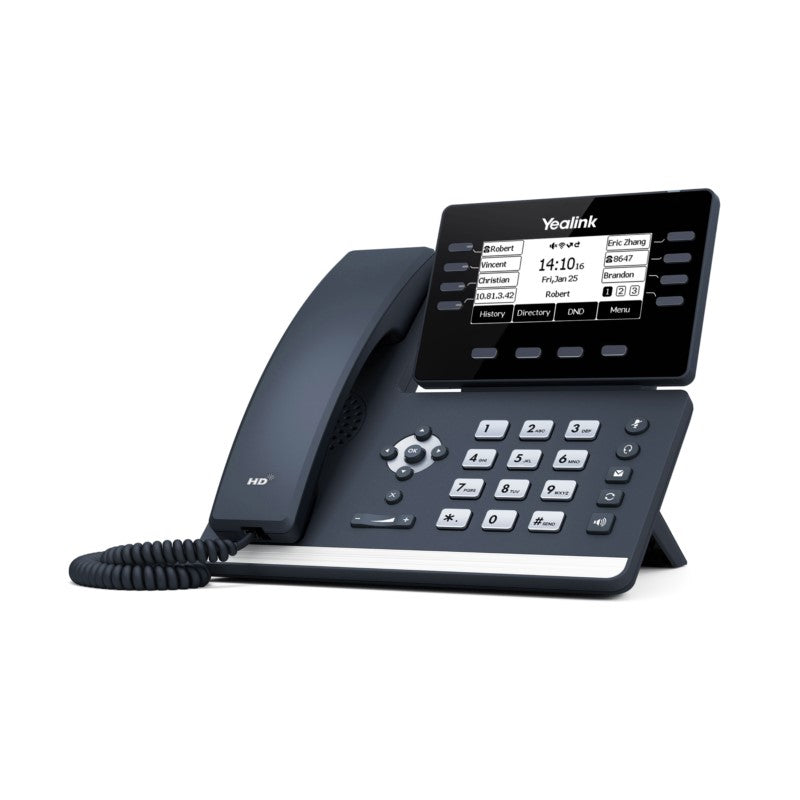 Yealink SIP-T53W IP Phone with adjustable 3.7 inch LCD screen, built-in Bluetooth and Wi-Fi