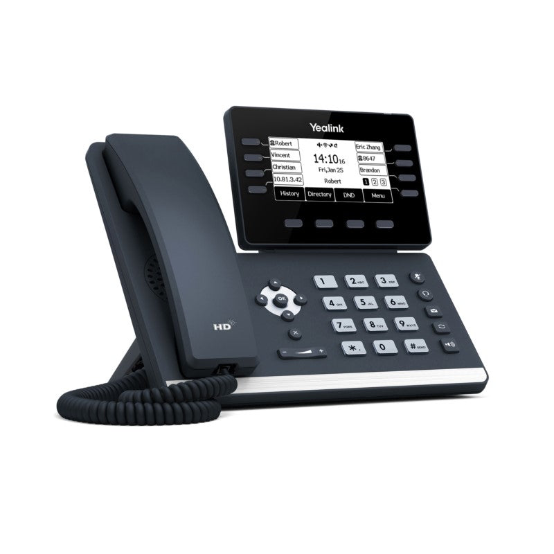 Yealink SIP-T53W IP Phone with adjustable 3.7 inch LCD screen, built-in Bluetooth and Wi-Fi