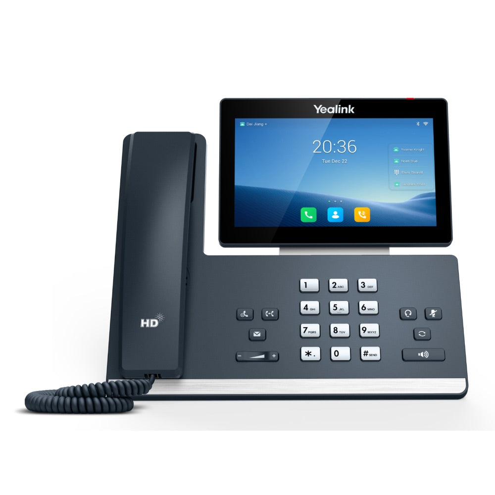 Yealink SIP-T58W smart business IP phone with 7-inch touch screen, HD video calling, Wi-Fi, Bluetooth, and PoE