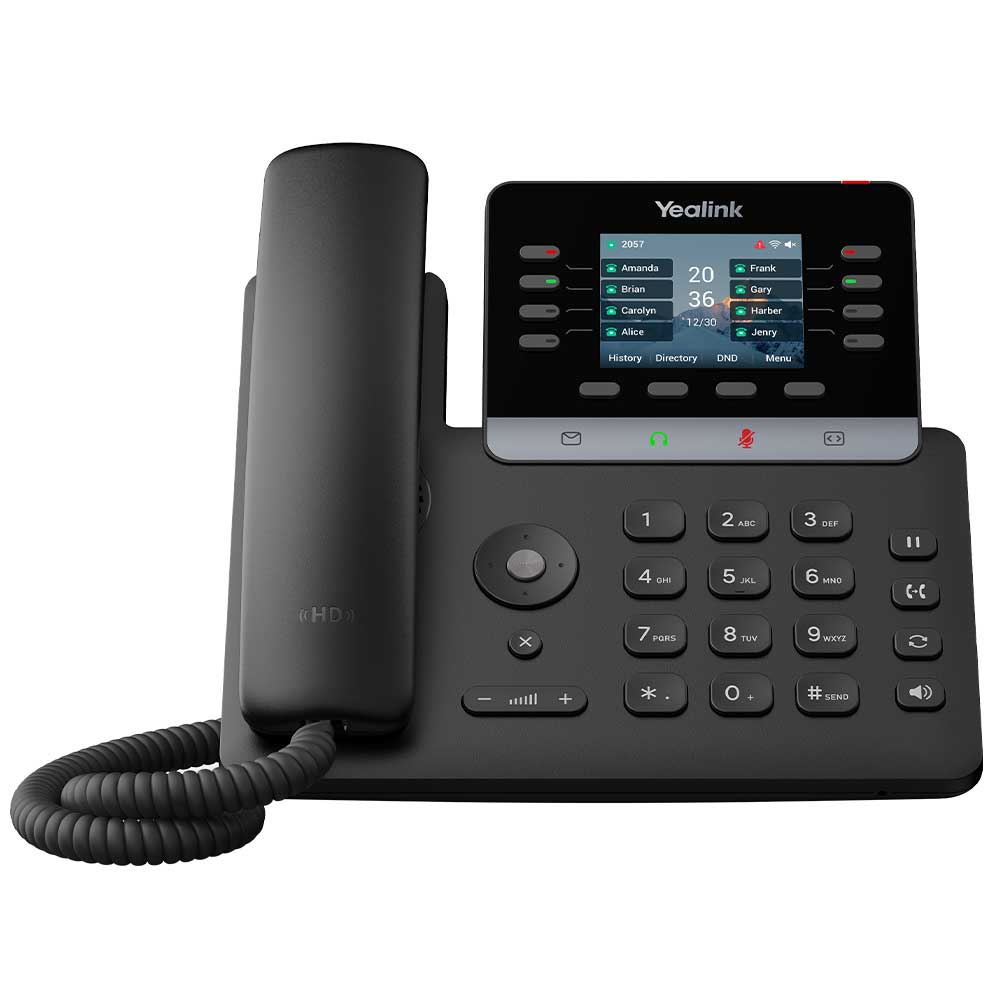 Yealink SIP-T73U 12-line IP phone with 2.8-inch color display and quiet Hall Switch technology.
