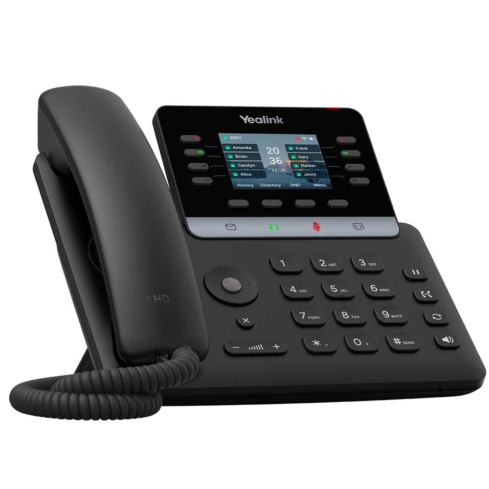 Yealink SIP-T73U IP phone with HD handset and HD speaker featuring Hearing aid compatible (HAC) handset.