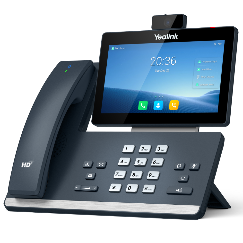 Yealink SIP-T58W Pro gigabit PoE business IP phone with camera, 7-inch touch screen, HD video calling, Wi-Fi, Bluetooth