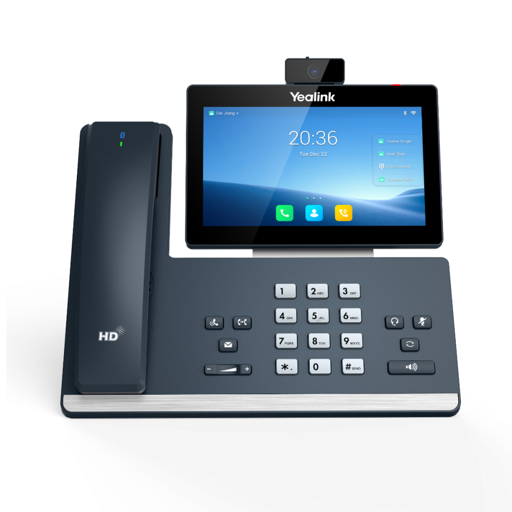 Yealink SIP-T58W Pro gigabit PoE business IP phone with camera, 7-inch touch screen, HD video calling, Wi-Fi, Bluetooth