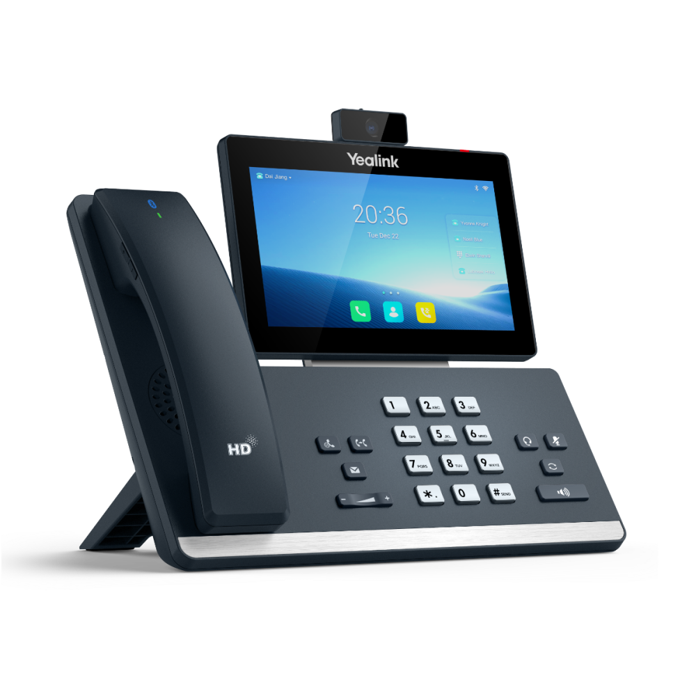 Yealink SIP-T58W Pro gigabit PoE business IP phone with camera, 7-inch touch screen, HD video calling, Wi-Fi, Bluetooth
