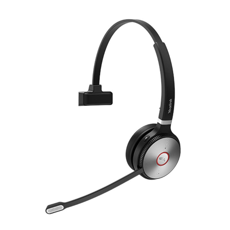 Yealink WH62 DECT wireless headset with base station, Mono UC version V3 with telephone cable