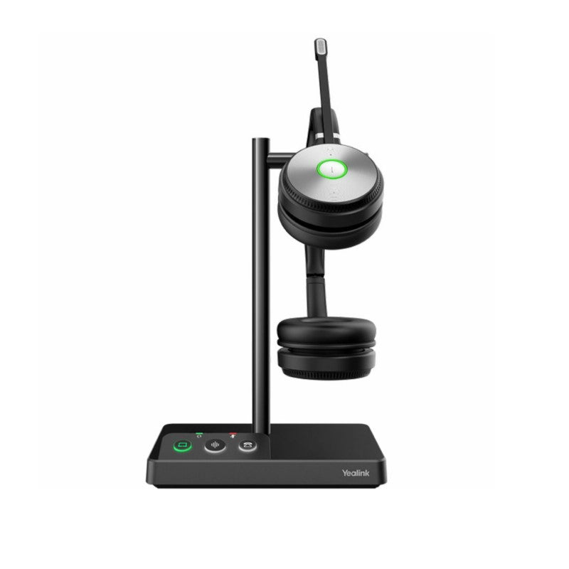 Yealink WH62 DECT wireless headset with base station, Dual UC version V3 with telephone cable